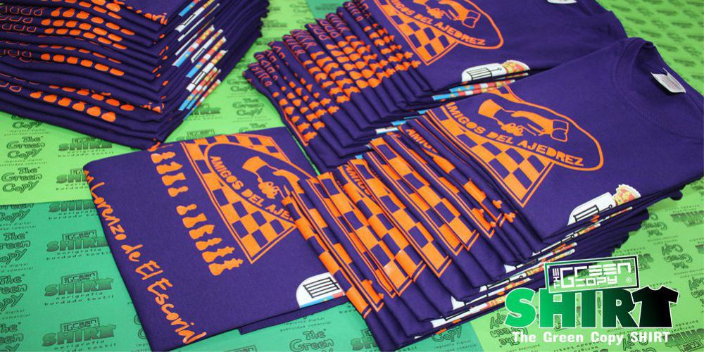 The Green Copy impresión de camisetas para campeonatos torneos Ajedrez El Escorial Serigrafía imprimir Villanueva de la Cañada MADRID