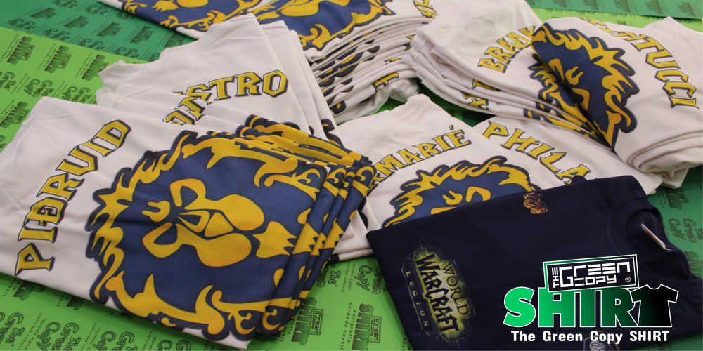 The Green Copy impresión de camisetas para campeonatos torneos world warcraft Serigrafía imprimir Villanueva de la Cañada MADRID